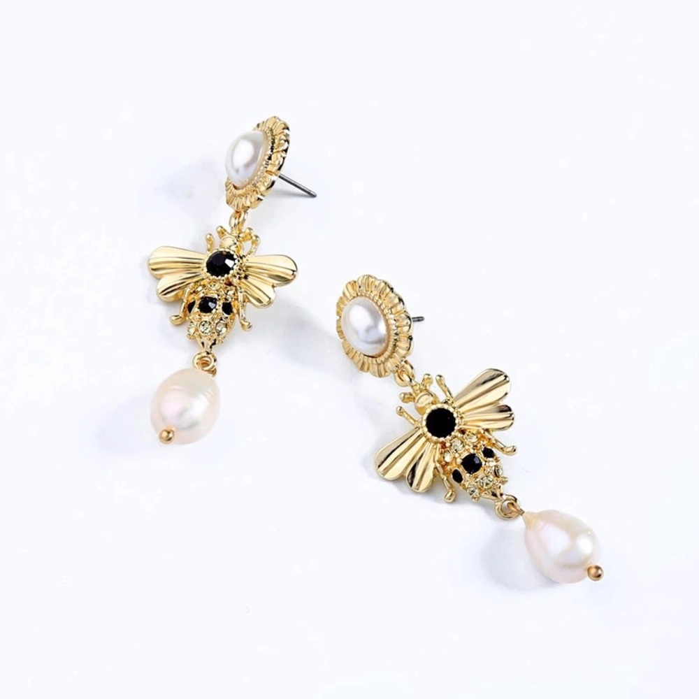 SALE❗️Insect Earrings Double Pearl - Picture 4 of 4